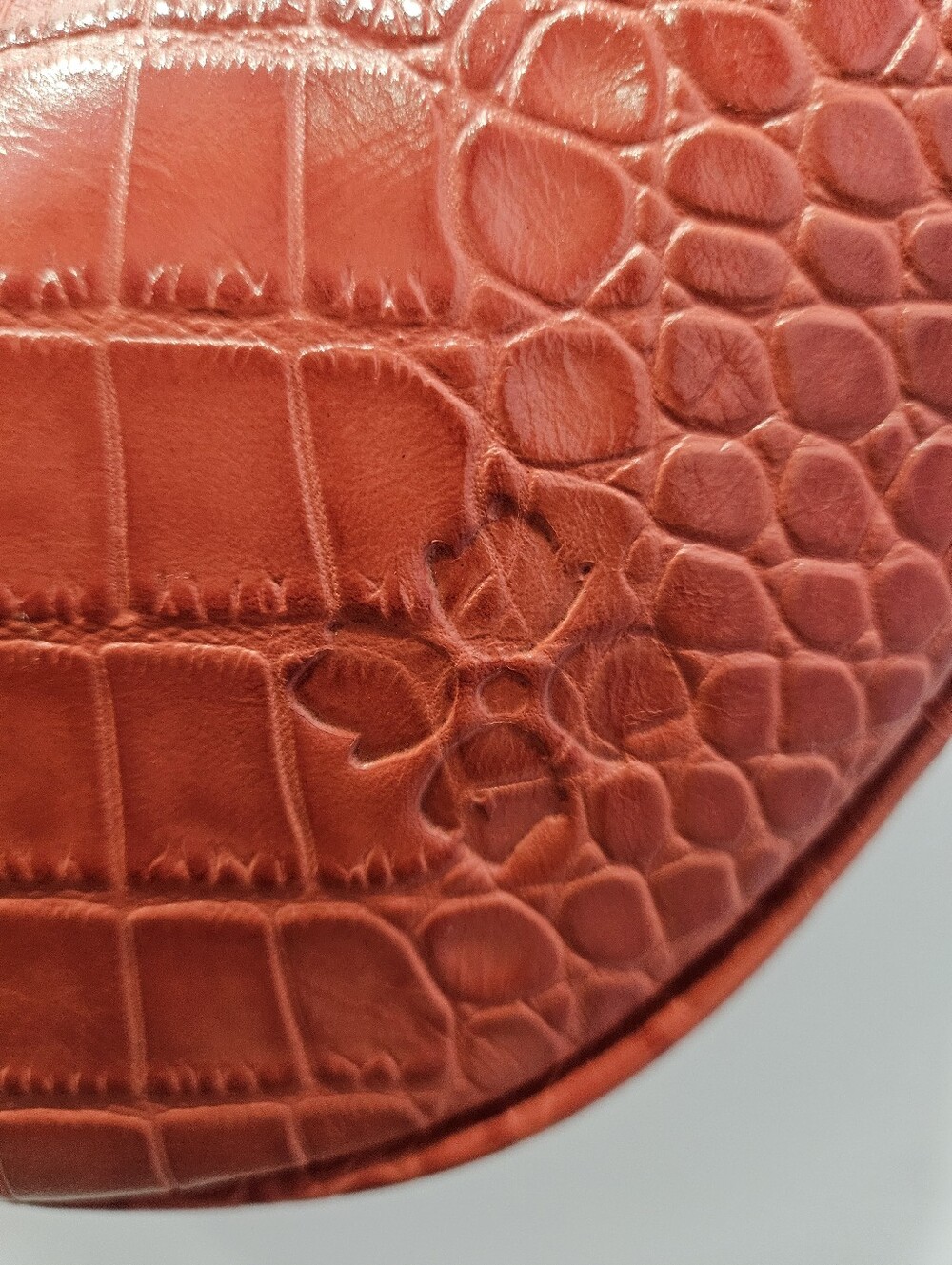 Patricia Nash Papaya Croc-Embossed Crescent Shoulder Bag - NEW - Picture 5 of 14